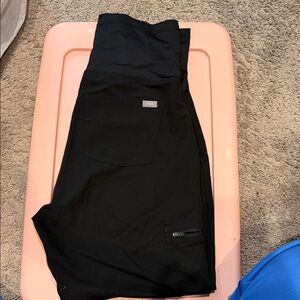 Figs Maternity Black Scrub Pants with Pockets